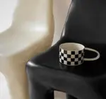 Checkered Ceramic Cup Mug