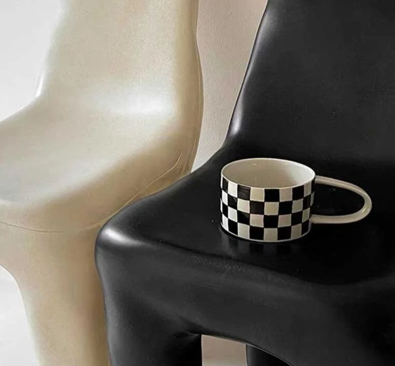 Checkered Ceramic Cup Mug -