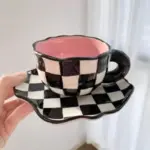 Checkered Ceramic Mug