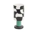 Checkered Ceramic Wine Goblet Cup