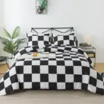 Checkered Charm Bedding Set Single Queen Size Ensemble