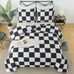 Checkered Charm Bedding Set Single Queen Size Ensemble