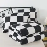 Checkered Charm Bedding Set Single Queen Size Ensemble