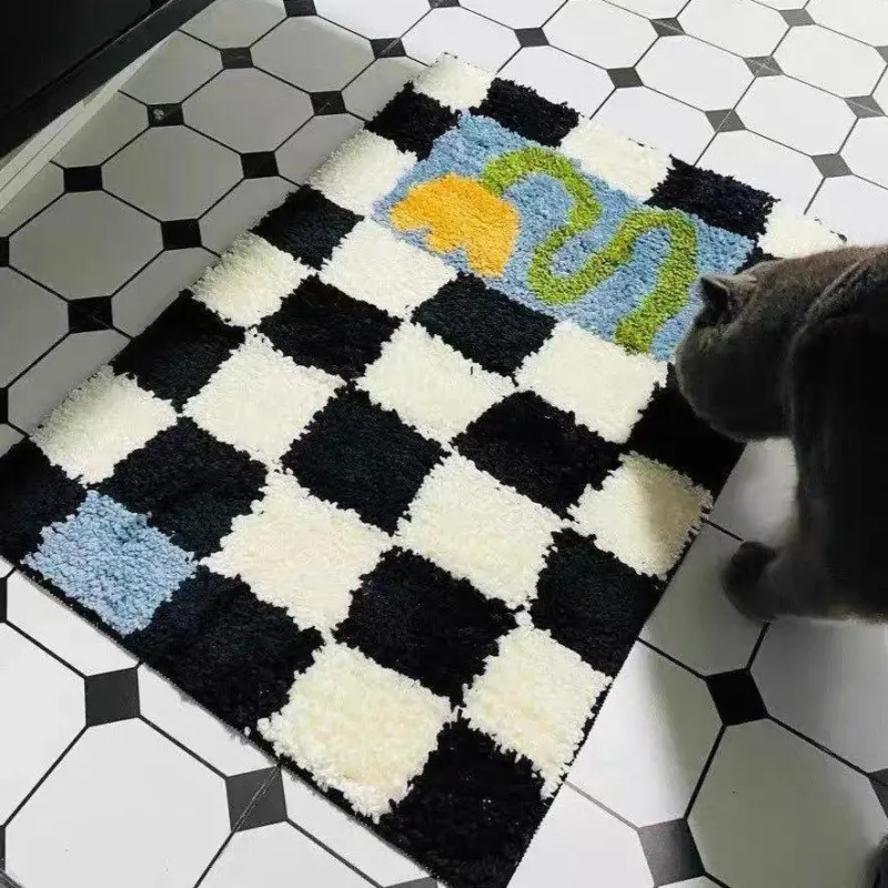 Checkered Yellow Flower Mat tag1