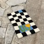 Checkered Yellow Flower Mat tag1