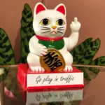 Cheeky Fortune Lucky Cat Display Stand tag1