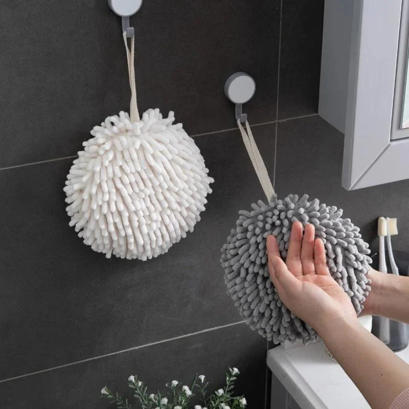 Chenille Hand Towels Hand Towel Ball with Hanging Loops-Microfiber Towels -