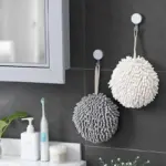 Chenille Hand Towels Hand Towel Ball with Hanging Loops Microfiber Towels