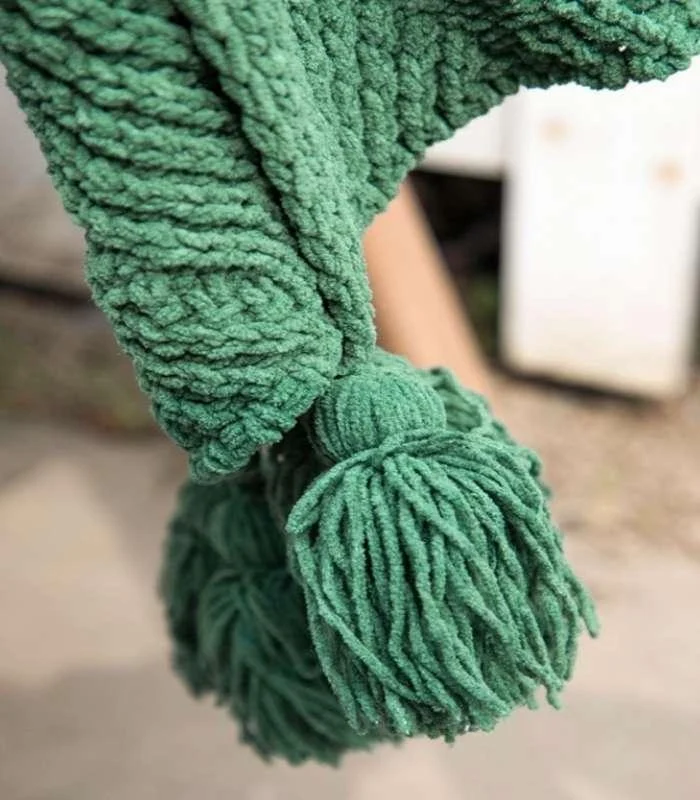 Chenille Stripe Plaid Blanket Soft with Tassels Throw 1kg -  - #tag1#
