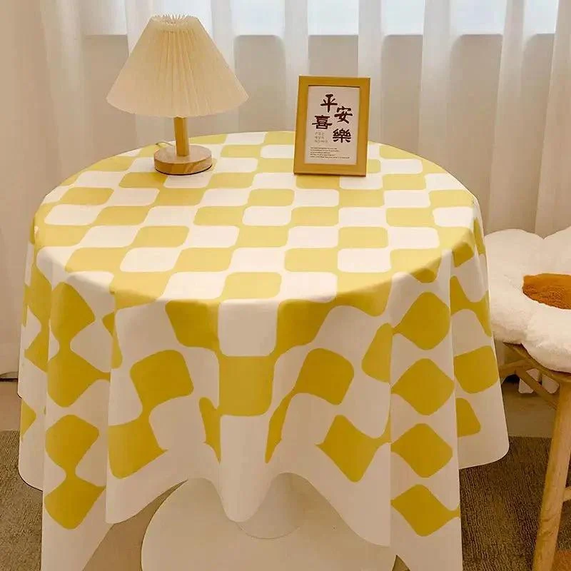 Chequered Design Round Cotton Tablecloth -  - #tag1#