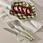 Chequered Pattern Stainless Steel Cutlery Set tag1