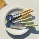 Chequered Pattern Stainless Steel Cutlery Set tag1