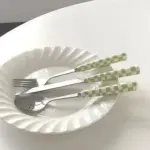 Chequered Pattern Stainless Steel Cutlery Set tag1