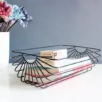 Chic Nordic Metal Table Storage Basket Graceful Scandinavian Rectangle Rose Gold Desk Storage Basket Fruit Organizer 44f6cf88 6216 4ff5 9bb1 6ef05c8f74f6