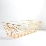 Chic Nordic Metal Table Storage Basket Graceful Scandinavian Rectangle Rose Gold Desk Storage Basket Fruit Organizer dfe49a2e 0aa0 4754 9195 4c4c81218494