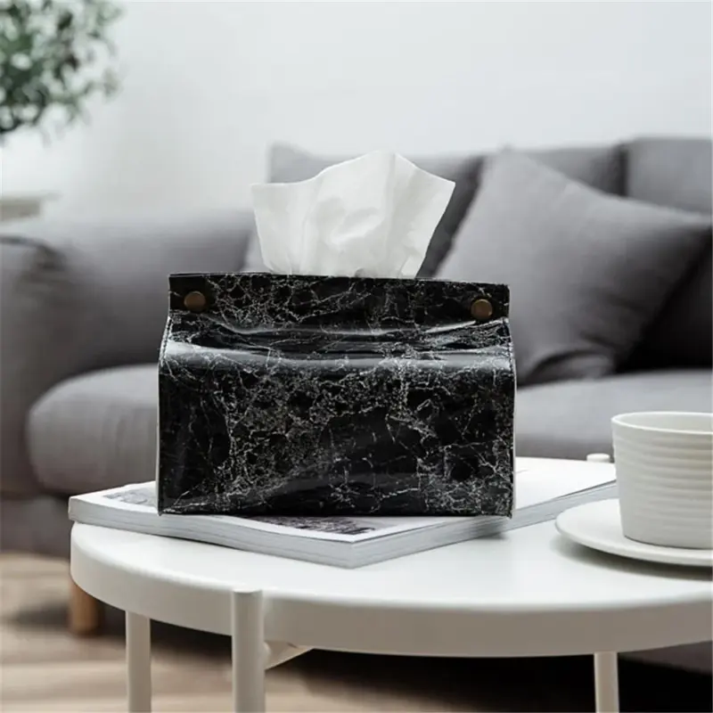 Chic Tissue Case Box Container PU Leather Marble Pattern Home Car Towel Napkin Papers Bag Holder 1662ade8 c759 4dc1 bbb1 57334bfd028e