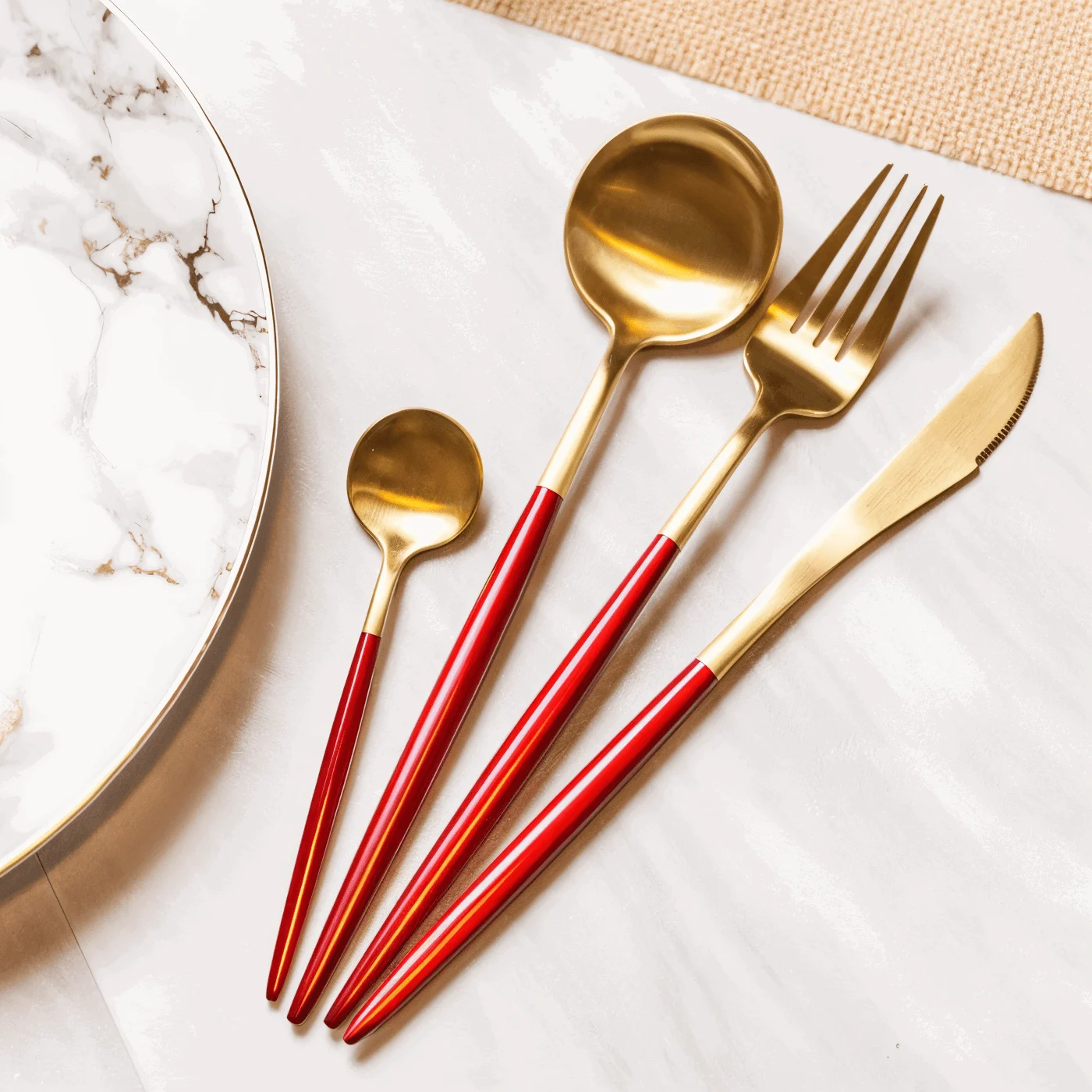 ChicMatte Cutlery Set - 4-piece, Multicolored made of stainless steel -  - #tag1#