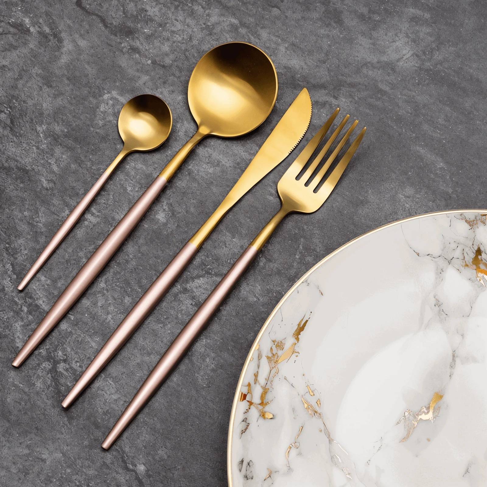 ChicMatte Cutlery Set - 4-piece, Multicolored made of stainless steel -  - #tag1#