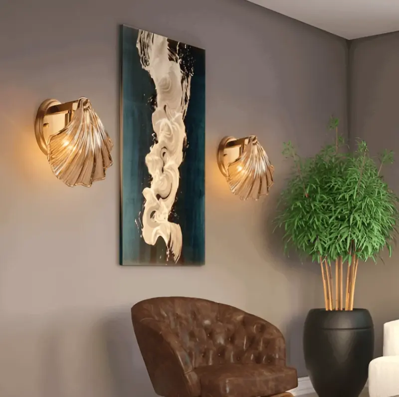 ChicShell Minimalist Glass Bowl Wall Light with Push Button Switch tag1