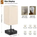Chic Bedside Lamp USB Ports AC Outlet 3 Lighting Modes