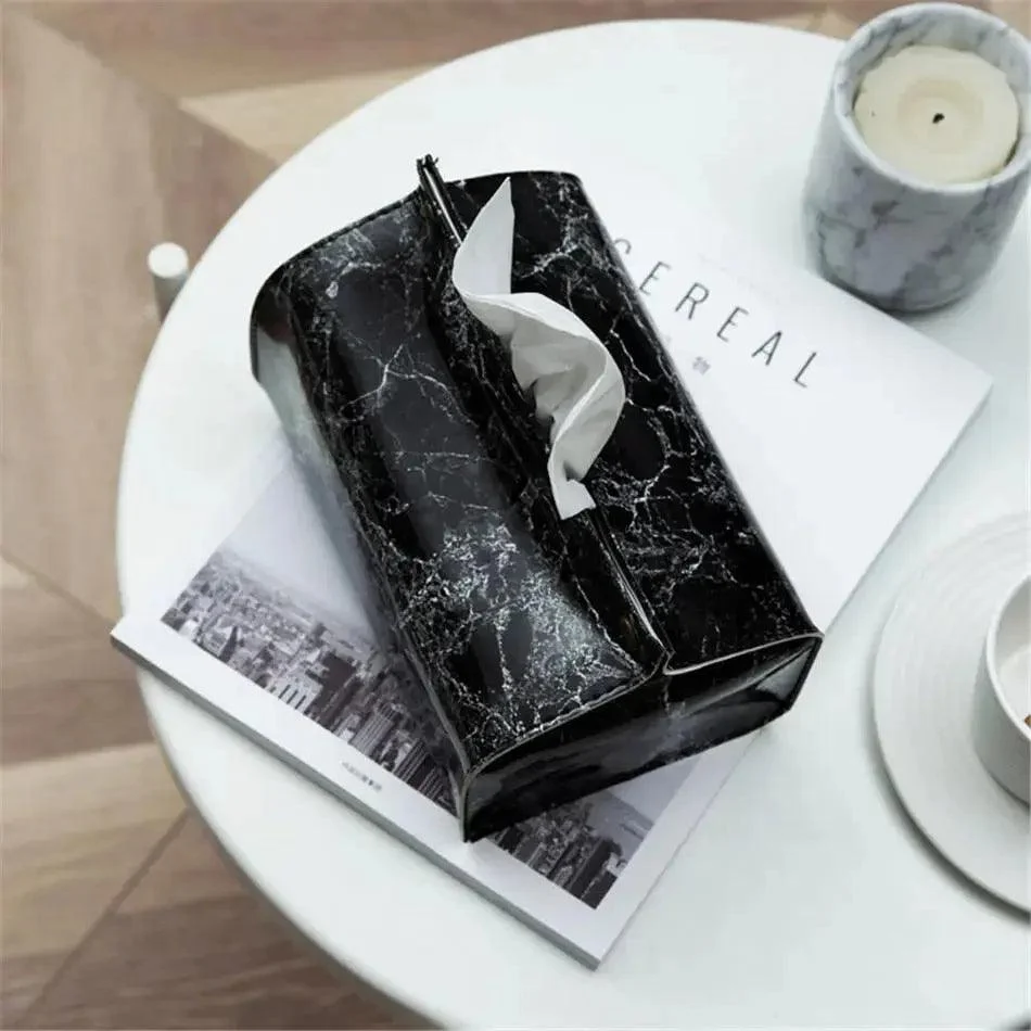 Chic Faux Leather Tissue Holder -  - #tag1#