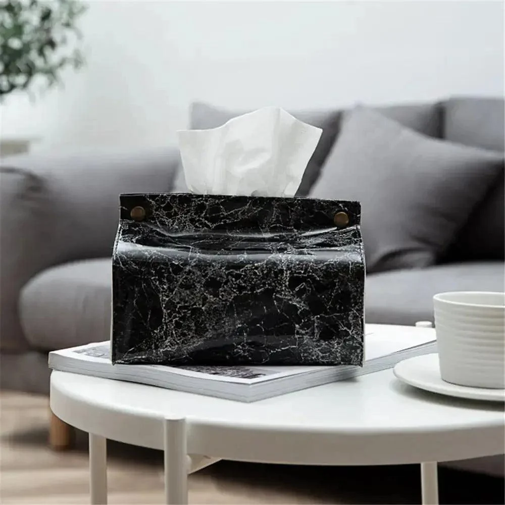 Chic Faux Leather Tissue Holder -  - #tag1#