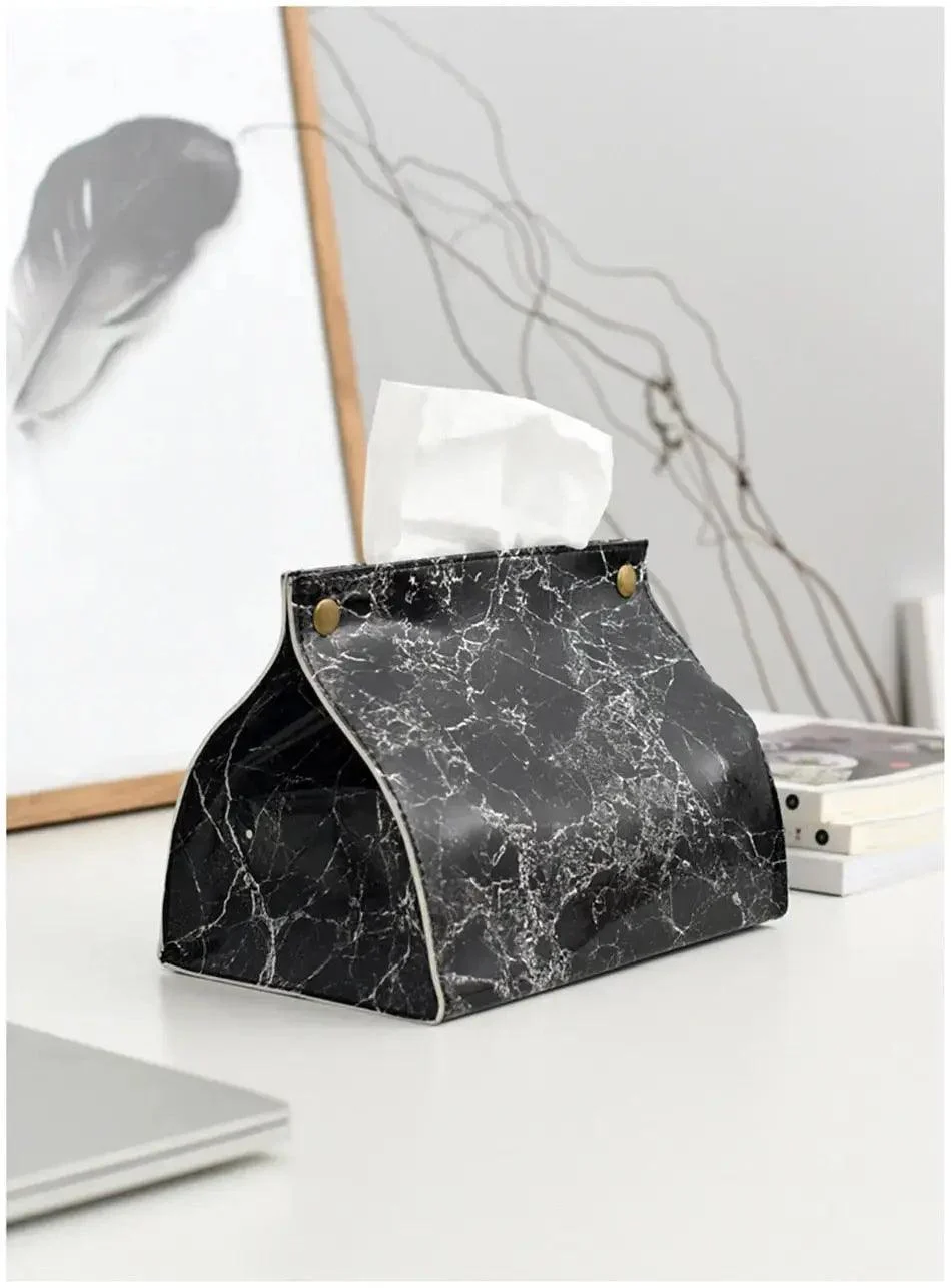 Chic Faux Leather Tissue Holder -  - #tag1#