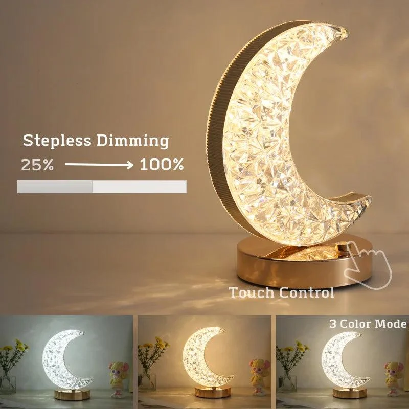 Chic Moonlight Crystal Touch Dimming Girls Lighting Room Home Decor -