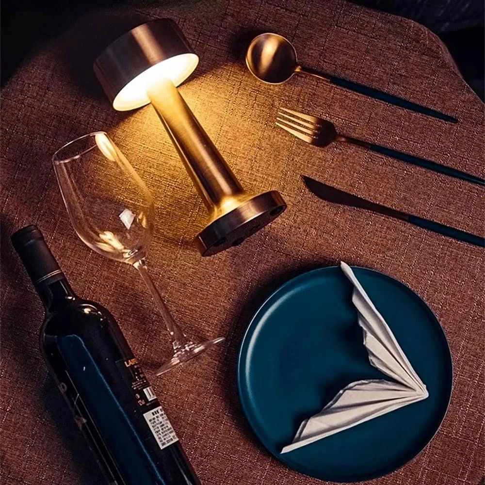 Chic retro style LED restaurant table lamp wireless USB -  - #tag1#