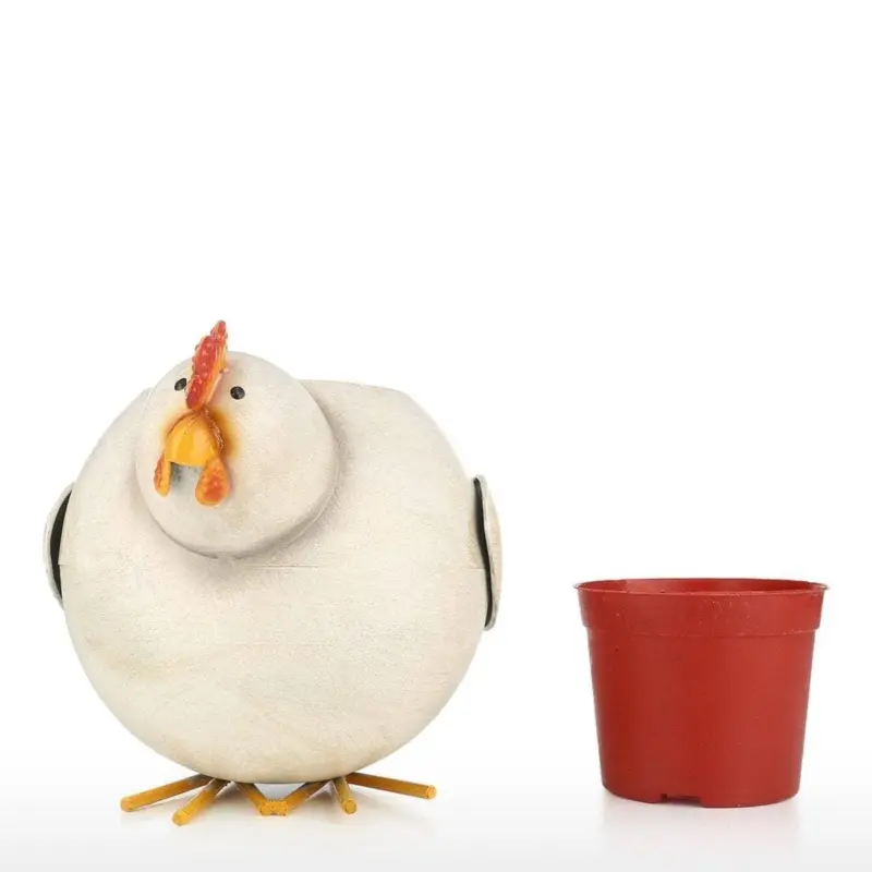 Chicken Garden Planter Flower Pot Decor Whimsical Touch to Your Garden