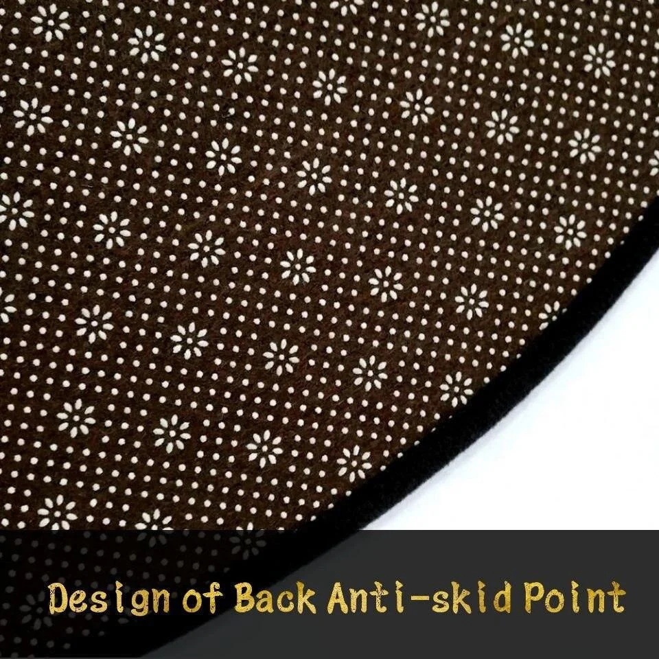 Children Star Moon Round Printed Velvet Non Slip Rugs and Carpets -