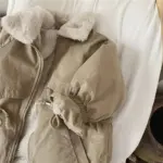 Children s Fur Lined Khaki Coat tag1