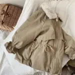 Children s Fur Lined Khaki Coat tag1