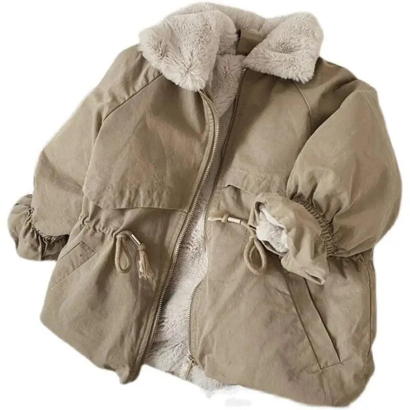 Children's Fur Lined Khaki Coat -  - #tag1#