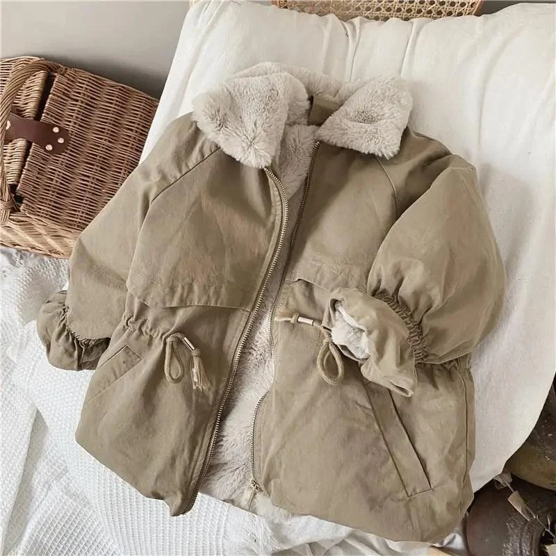 Children's Fur Lined Khaki Coat -  - #tag1#