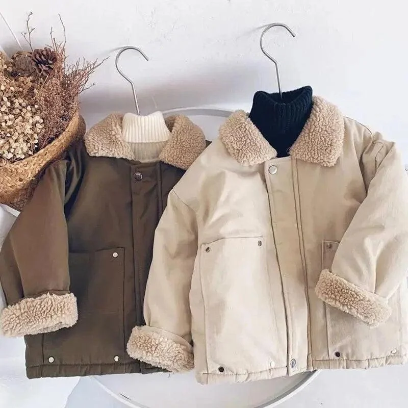 Children's Fur Lined Padded Winter Coat -  - #tag1#