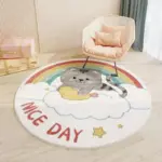 Children s Round Cartoon Bedroom Rug tag1
