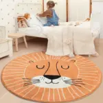 Children s Round Cartoon Bedroom Rug tag1