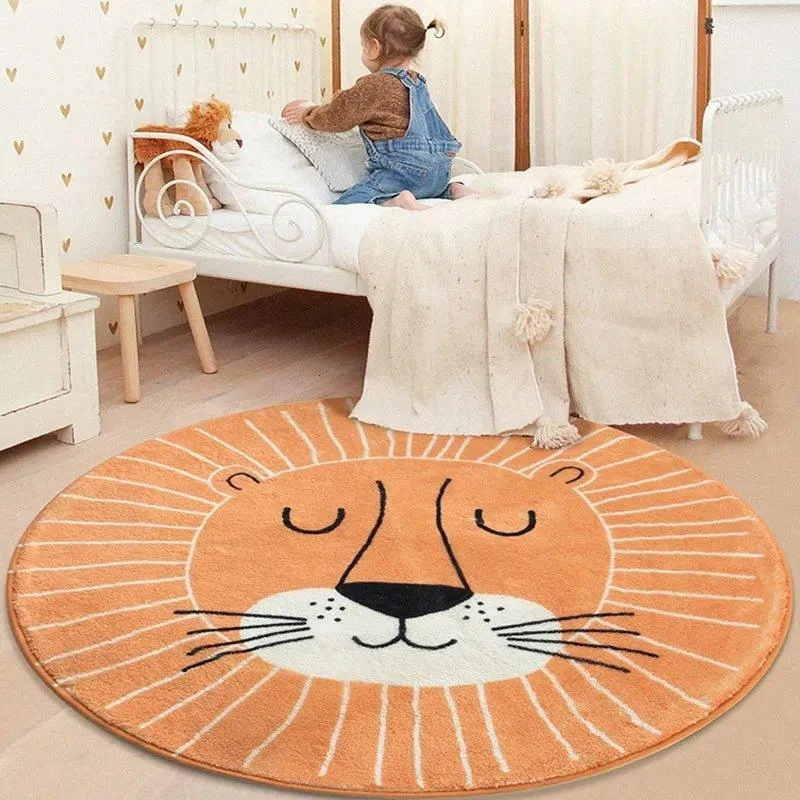 Children's Round Cartoon Bedroom Rug -  - #tag1#