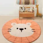 Children s Round Cartoon Bedroom Rug tag1