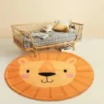 Children s Round Cartoon Bedroom Rug tag1