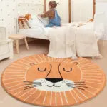 Children s Round Cartoon Bedroom Rug tag1