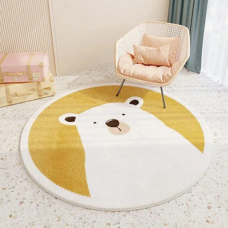 Children's Round Cartoon Bedroom Rug -  - #tag1#