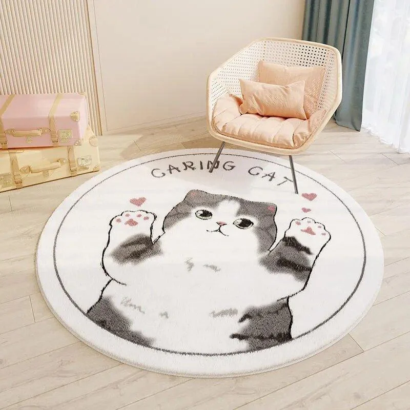 Children's Round Cartoon Bedroom Rug -  - #tag1#