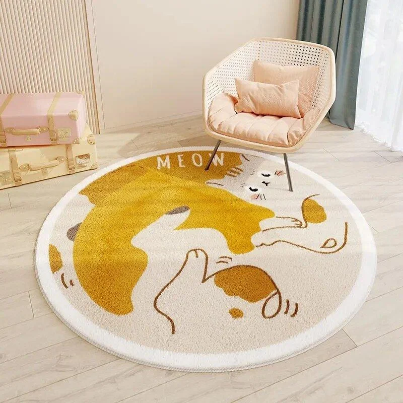 Children's Round Cartoon Bedroom Rug -  - #tag1#