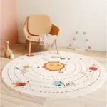 Children s Round Cartoon Bedroom Rug tag1