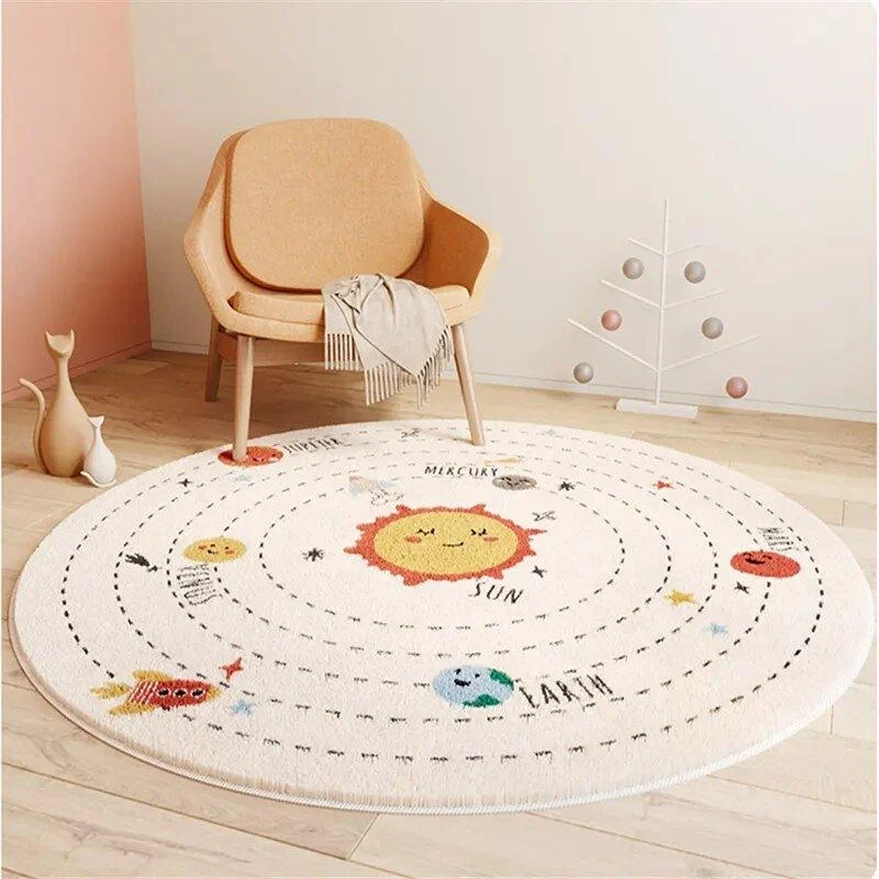 Children's Round Cartoon Bedroom Rug -  - #tag1#