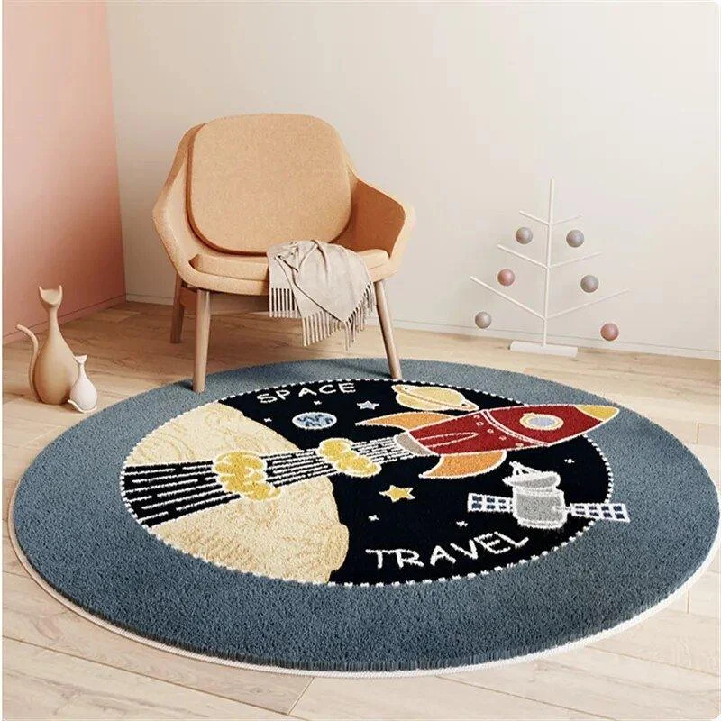 Children's Round Cartoon Bedroom Rug -  - #tag1#