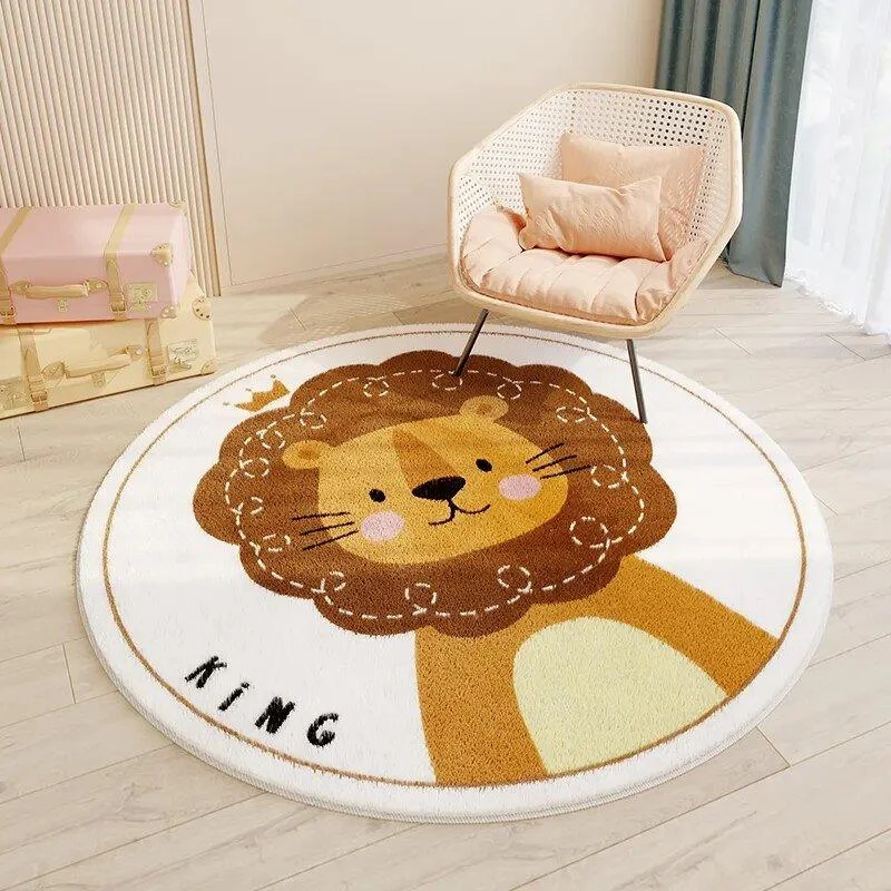 Children's Round Cartoon Bedroom Rug -  - #tag1#