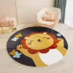 Children s Round Cartoon Bedroom Rug tag1